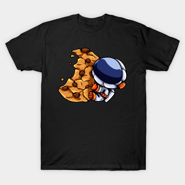 Astronaut And Cookie Moon T-Shirt by andhiika